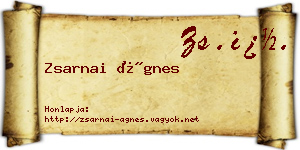 Zsarnai Ágnes névjegykártya