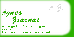 agnes zsarnai business card